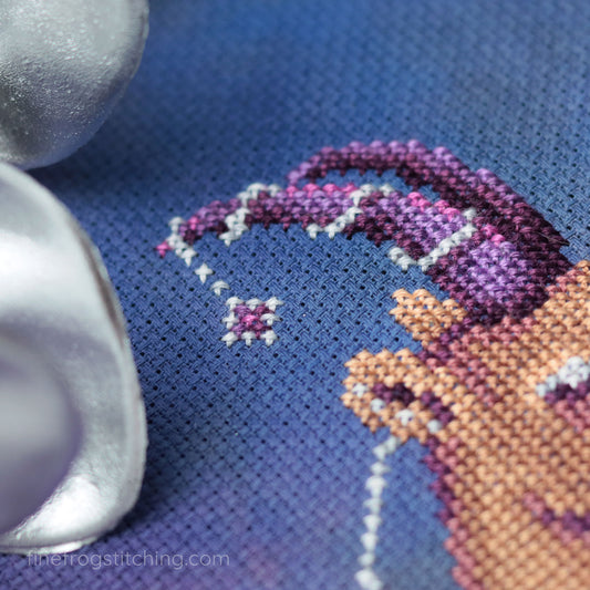 Vesper Star Goat - PDF celestial goat goddess cross stitch pattern