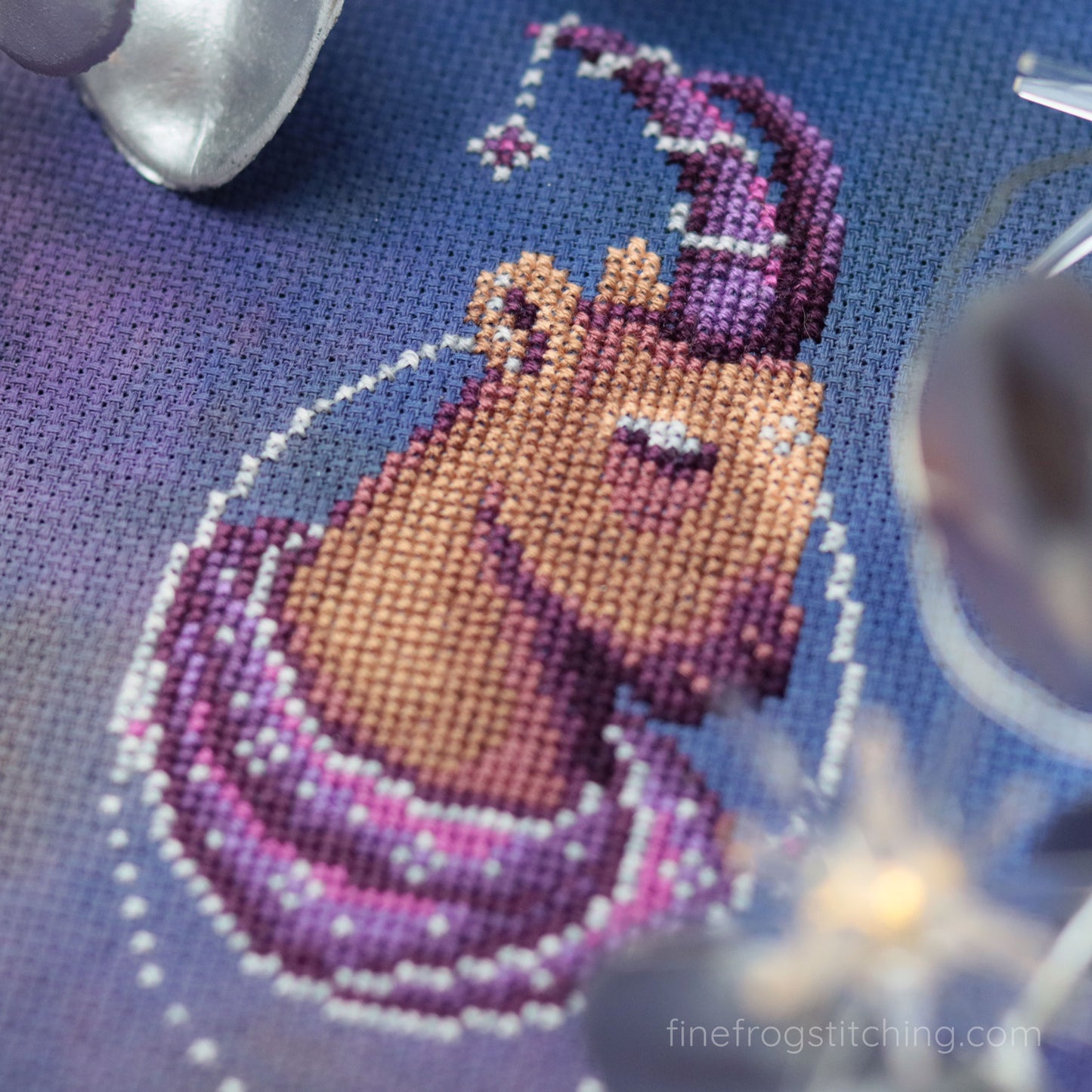 Vesper Star Goat - PDF celestial goat goddess cross stitch pattern