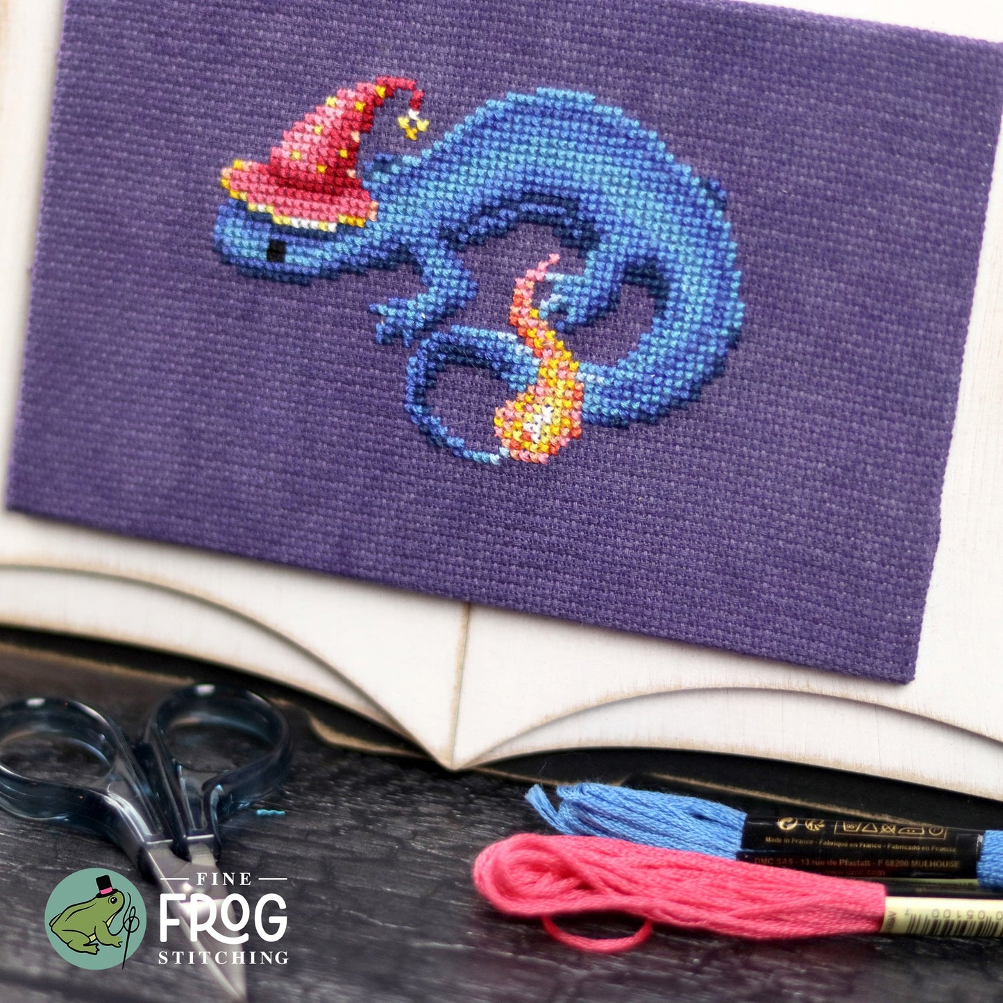 Wizardly Newt - Fantasy Newt Wizard Cross Stitch Pattern PDF