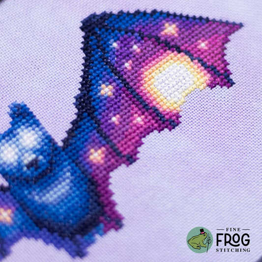Soaring Sky Bat - Celestial Bat Fantasy Cross Stitch Pattern PDF