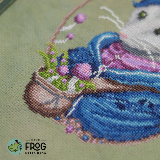 Opossum Forager - Cottagecore Mushroom Opossum Cross Stitch Pattern PDF
