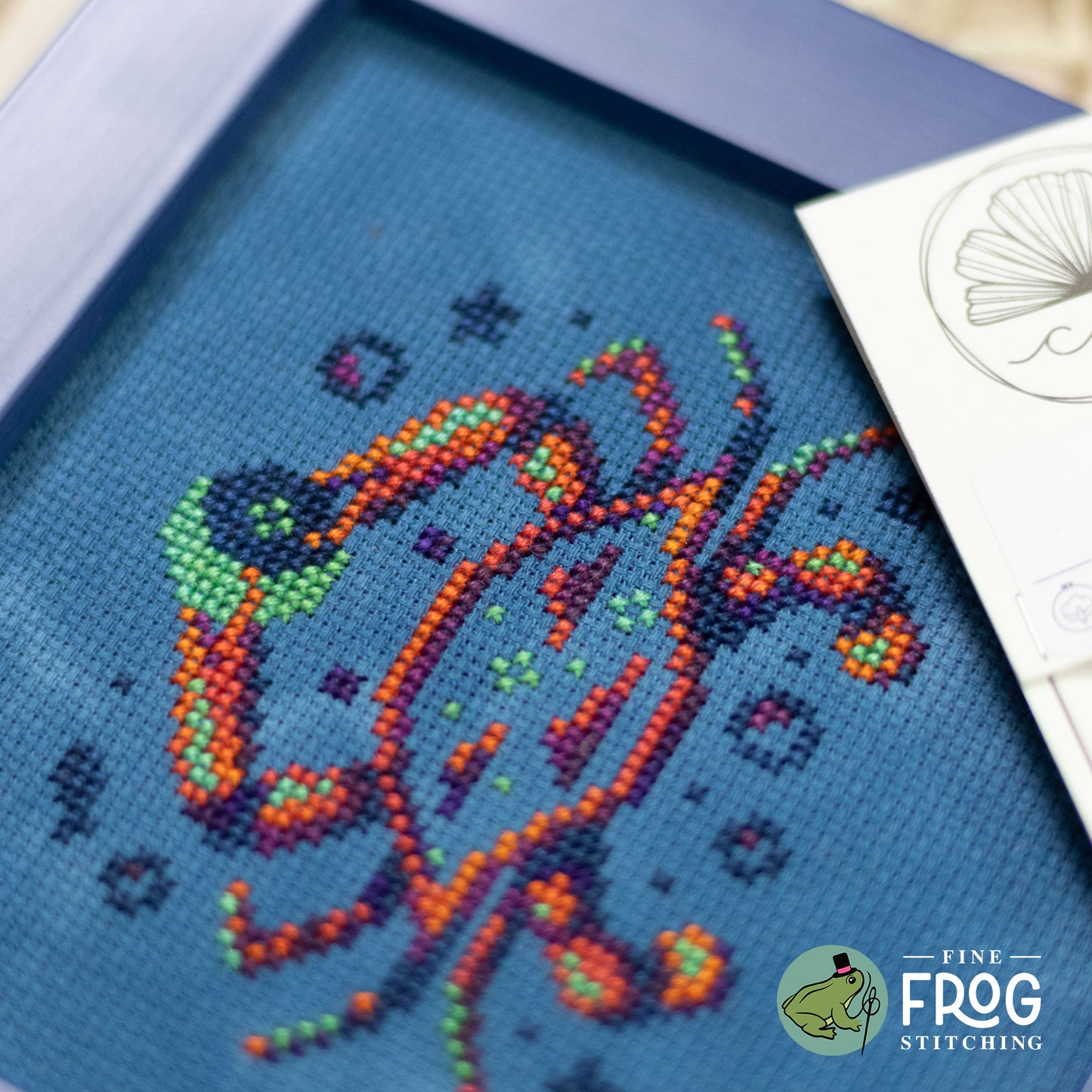 Summer Beach Crab Cross Stitch Pattern PDF Ocean Nautical Cute Shrimp Crescent Crab Stitched Detail 3