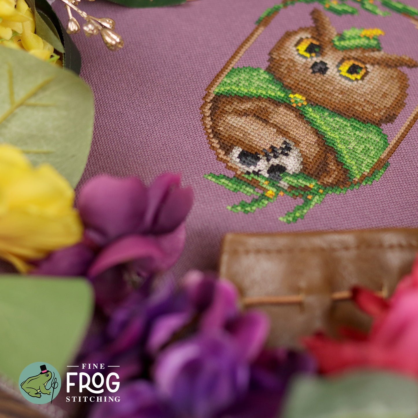 Dnd Owlbear Cross Stitch Pattern PDF Fantasy Creature Dungeons And Dragons Owlbear Adventurer Stitched Detail 2