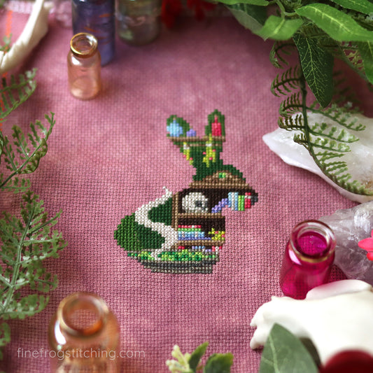 Alchemical Hare - Witchy Hare Potion Cross Stitch Pattern PDF