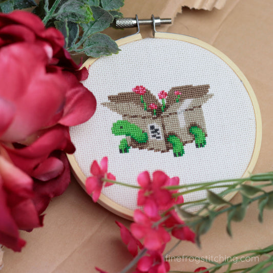 Box Turtle - Spring Flower Turtle Cross Stitch Pattern PDF
