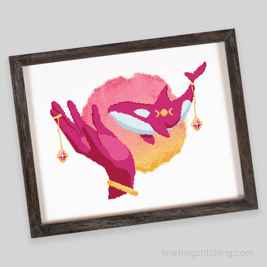 Treasury of the Whale - PDF fantasy orca whale cross stitch pattern, hard