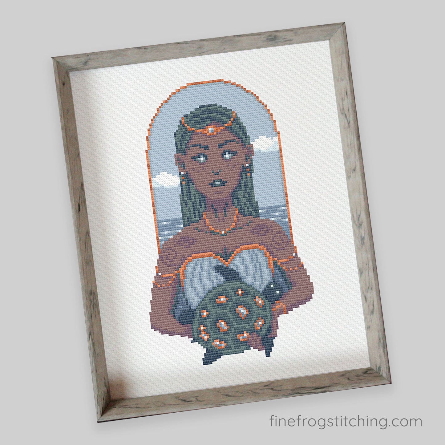 Sea Prophet - PDF ocean mermaid turtle cross stitch pattern