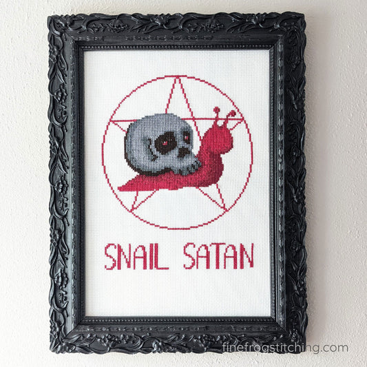 Snail Satan - PDF magical Halloween cross stitch pattern