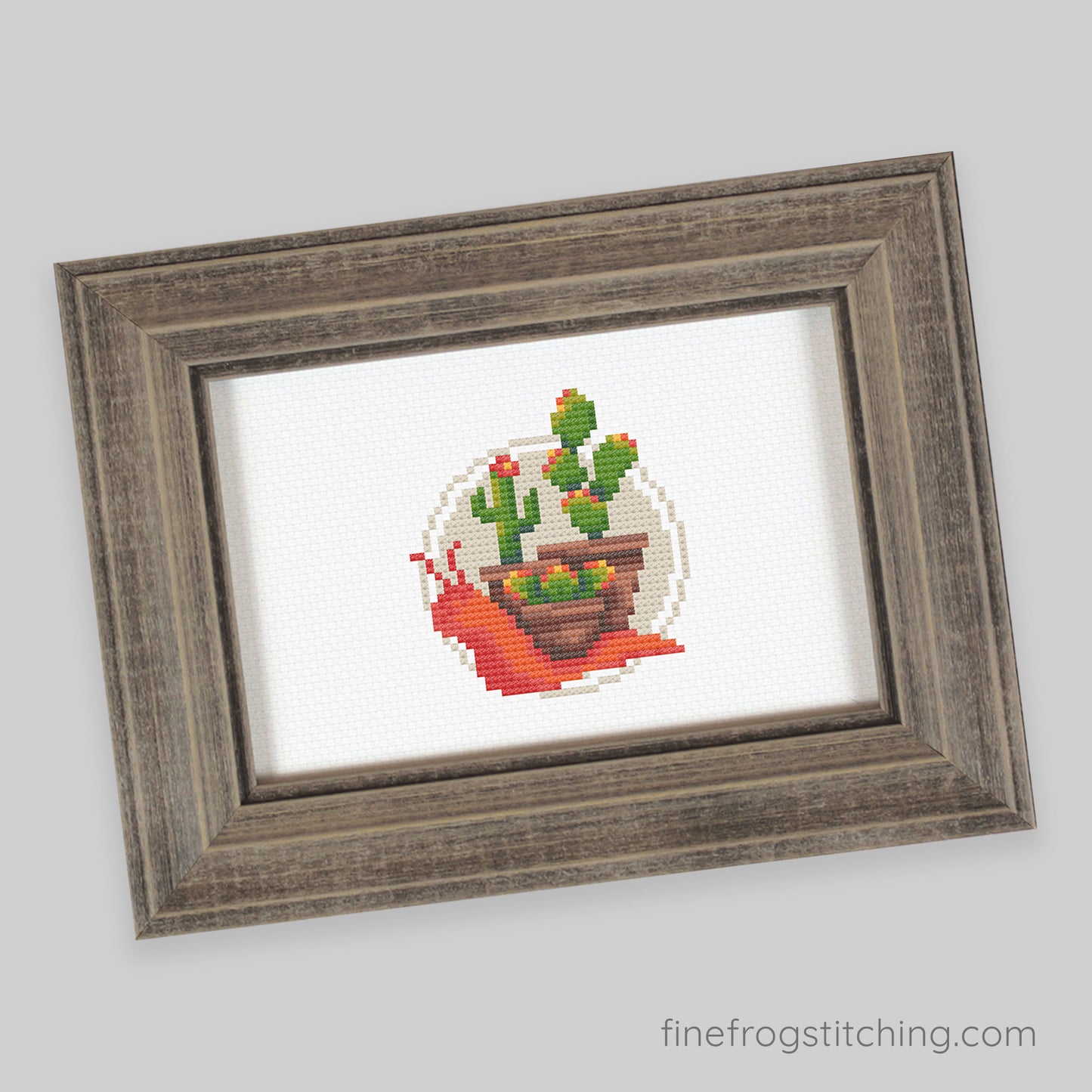 Cactus Garden Snail - PDF unique snail cross stitch pattern