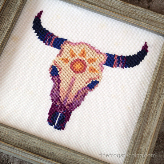 Sunset Steer - PDF magical cross stitch pattern