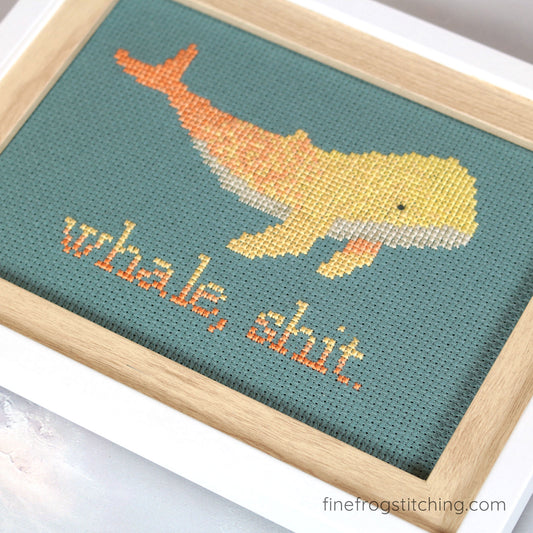 Whale, Shit - PDF funny cross stitch pattern