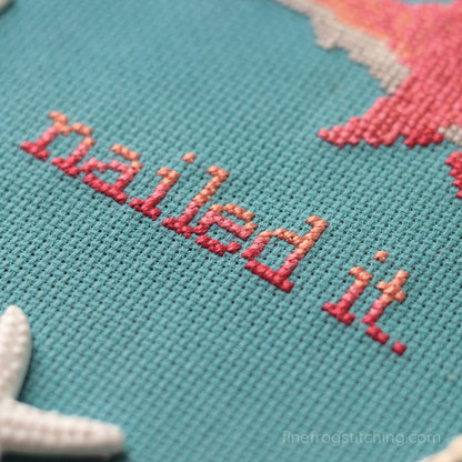 Funny Shark Cross Stitch Pattern PDF Snarky Ocean Whale Hammerhead Shark Nailed It Stitched Detail