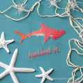 Funny Shark Cross Stitch Pattern PDF Snarky Ocean Whale Hammerhead Shark Nailed It Stitched Example