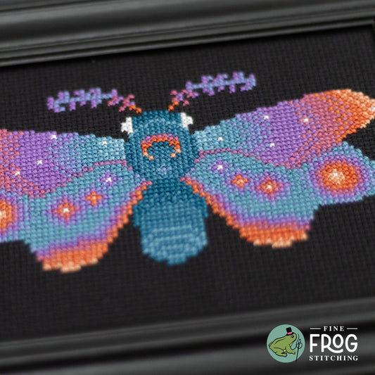 Rising Sun Moth - PDF mystical moth cross stitch pattern