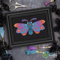 Rising Sun Moth - PDF mystical moth cross stitch pattern