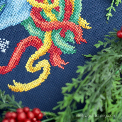 Mari Lwyd - PDF christmas holiday horse skull welsh cross stitch pattern