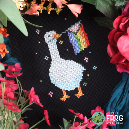 Progress Goose - Gay Pride Goose Cross Stitch Pattern PDF