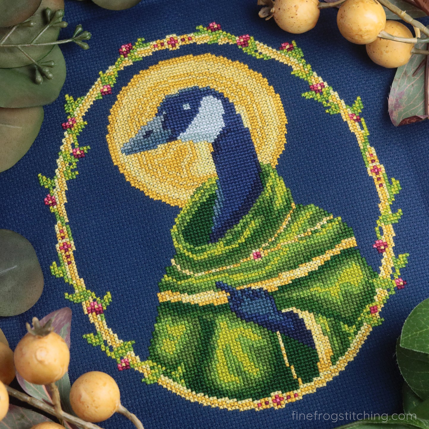 Patron of the Bird - PDF saint goose cross stitch pattern