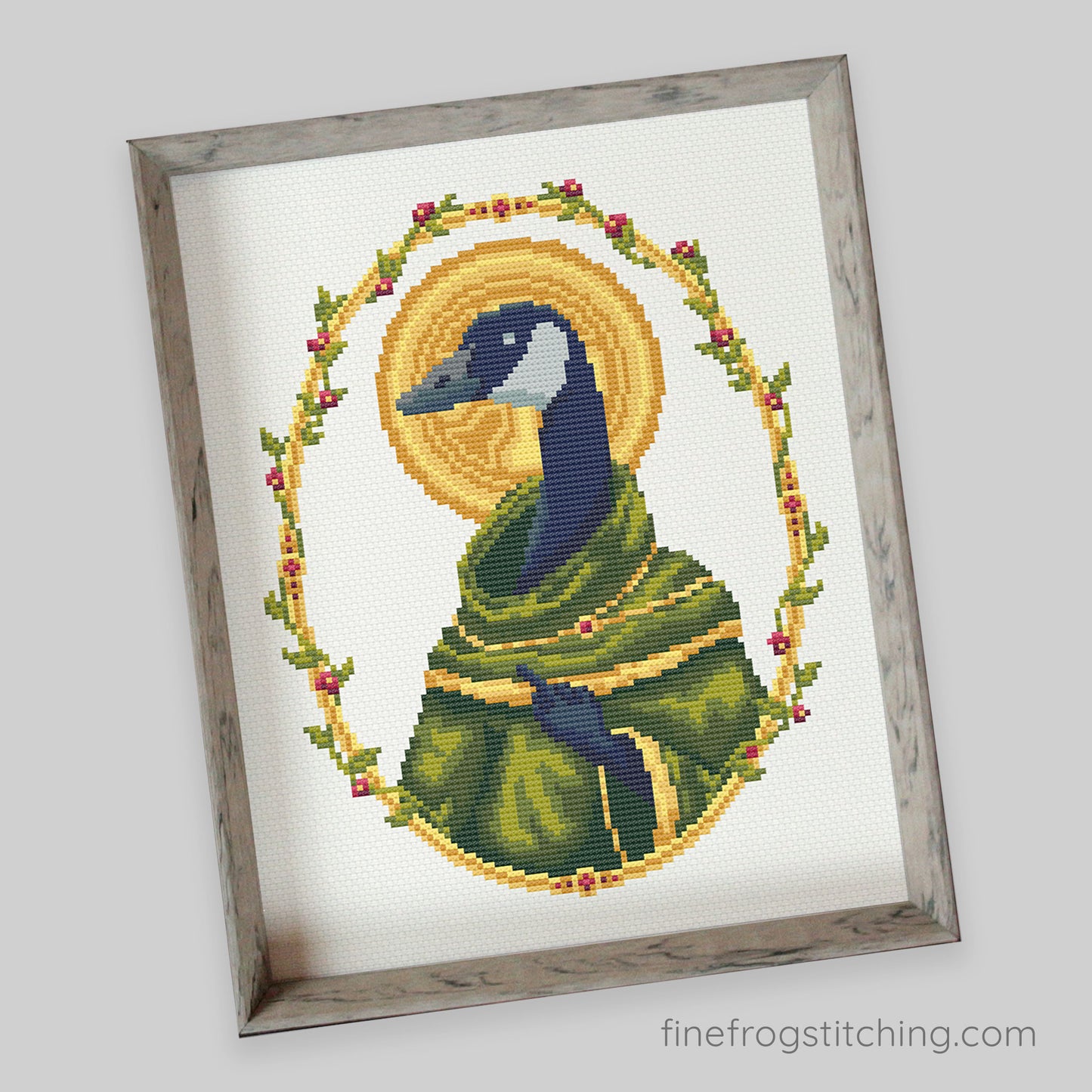 Patron of the Bird - PDF saint goose cross stitch pattern