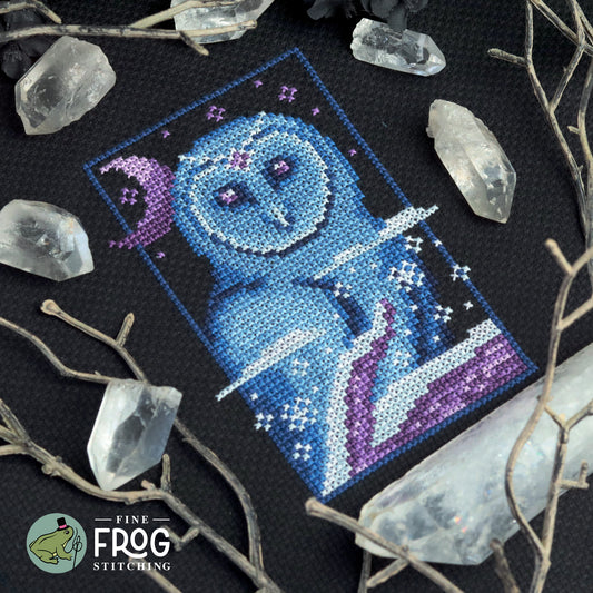 Winter Night Watcher - Owl Winter Animal Yule Cross Stitch Pattern PDF