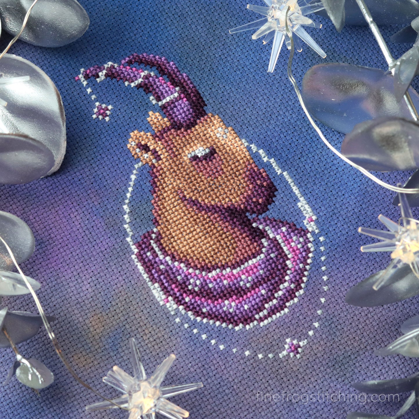 Vesper Star Goat - PDF celestial goat goddess cross stitch pattern