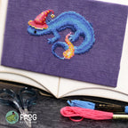 Wizardly Newt - Fantasy Newt Wizard Cross Stitch Pattern PDF
