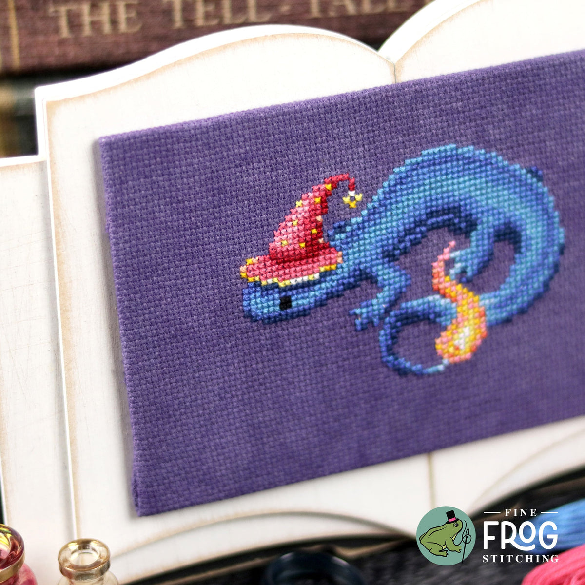 Wizardly Newt - Fantasy Newt Wizard Cross Stitch Pattern PDF