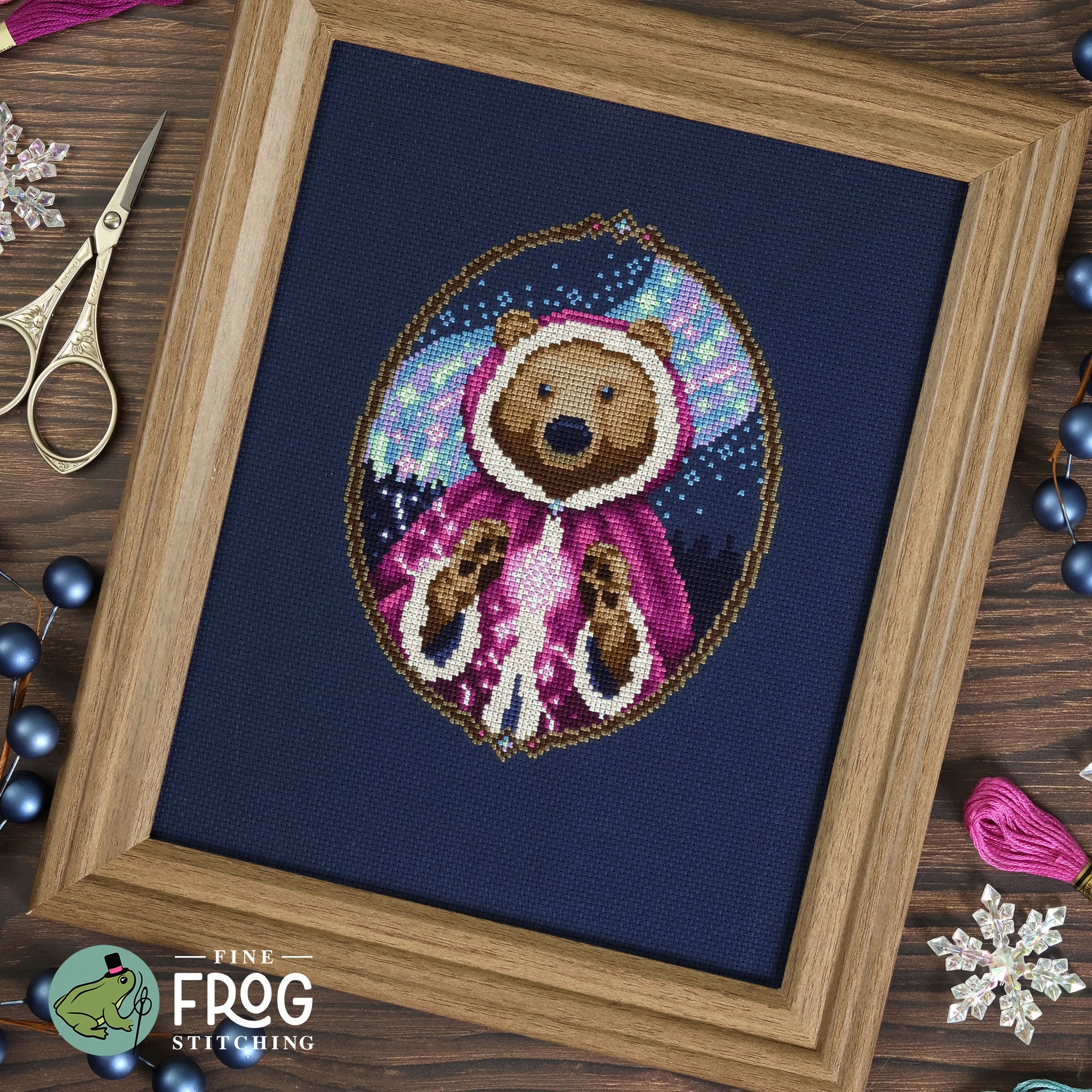 Keeper Of The Snows - Winter Bear Christmas Cross Stitch Pattern PDF