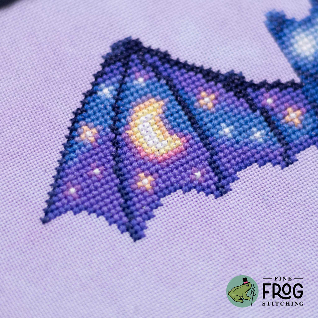 Soaring Sky Bat - Celestial Bat Fantasy Cross Stitch Pattern PDF
