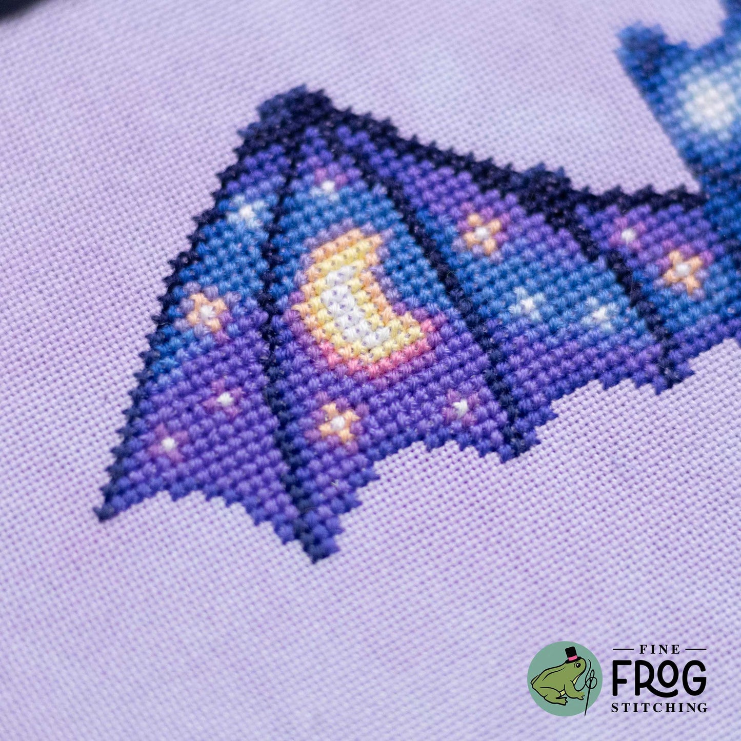 Soaring Sky Bat - Celestial Bat Fantasy Cross Stitch Pattern PDF