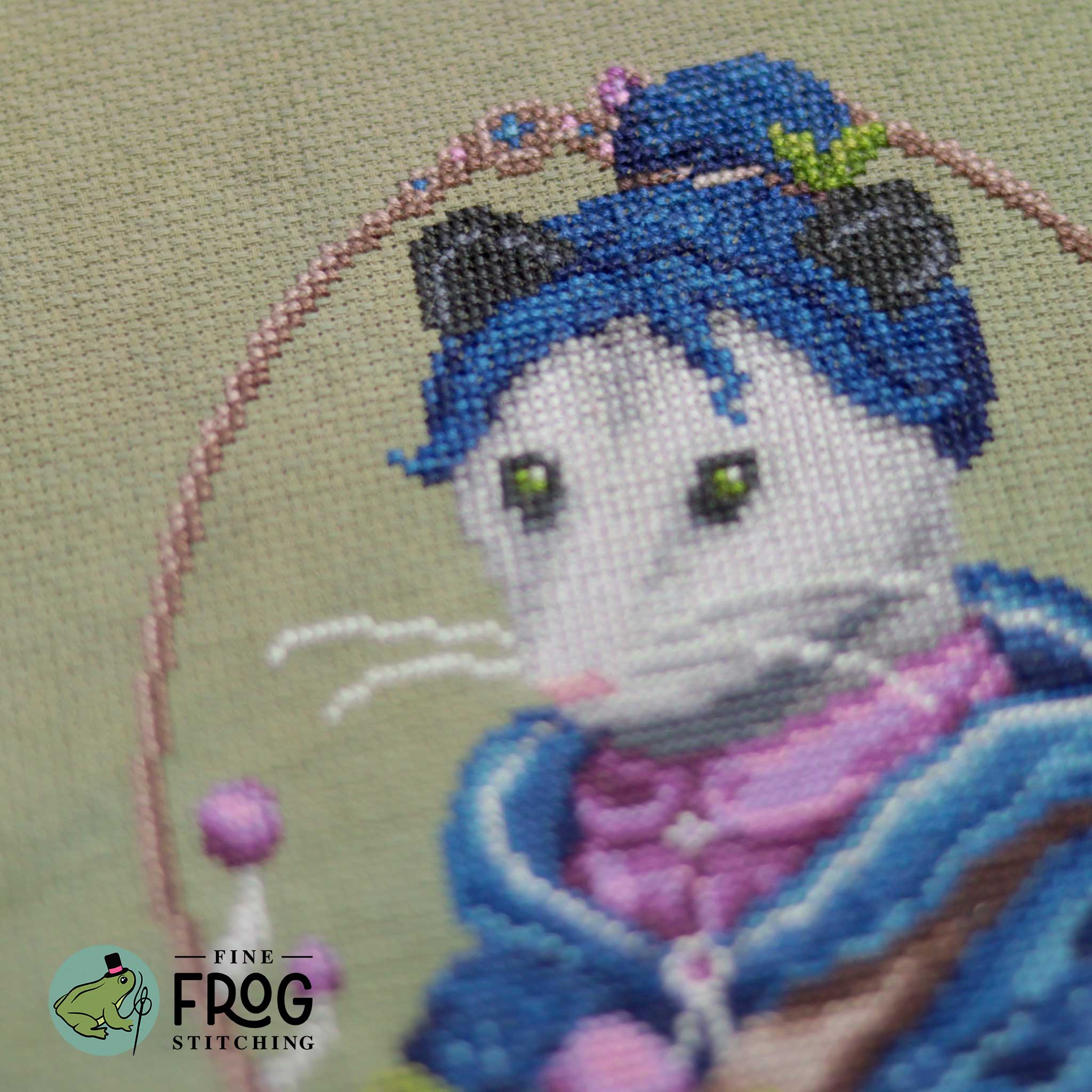 Opossum Forager - Cottagecore Mushroom Opossum Cross Stitch Pattern PDF