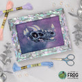 Fantasy Dragon Skull Cross Stitch Pattern PDF Medieval Mythical Celestial Opal Dragon Sentry Stitched Example