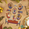 Twigs and Tea - Autumn Tea Party Cross Stitch Pattern PDF
