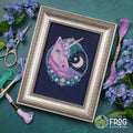 Mythical Fantasy Unicorn Cross Stitch Pattern PDF Fairytale Ethereal Grimm Medieval Moon Garden Unicorn Stitched Example