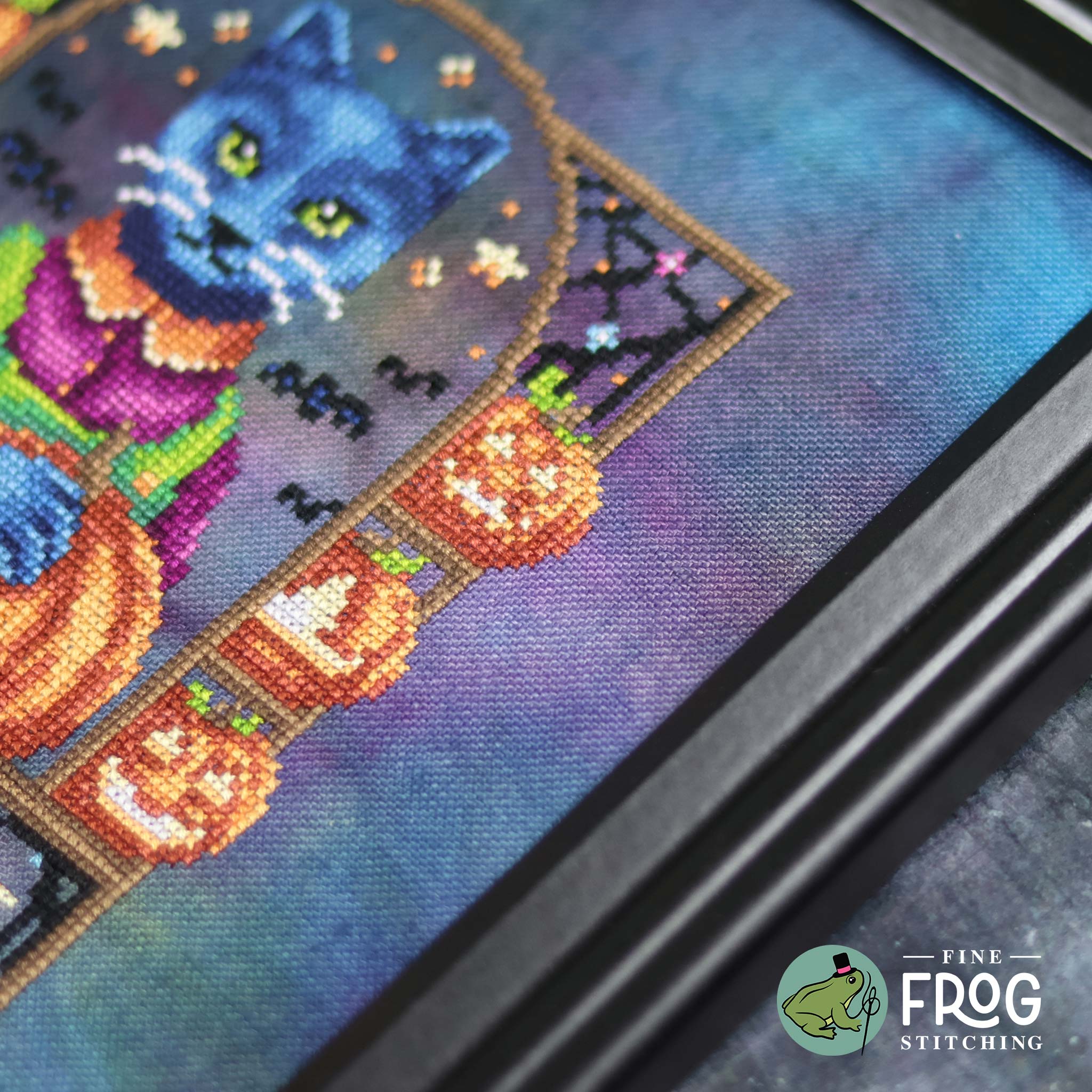 Purrfect Pumpkin Co - Halloween Black Cat Cross Stitch Pattern PDF