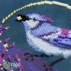 Bluejay Star-Picker - Celestial Blue Jay Bird Cross Stitch Pattern PDF