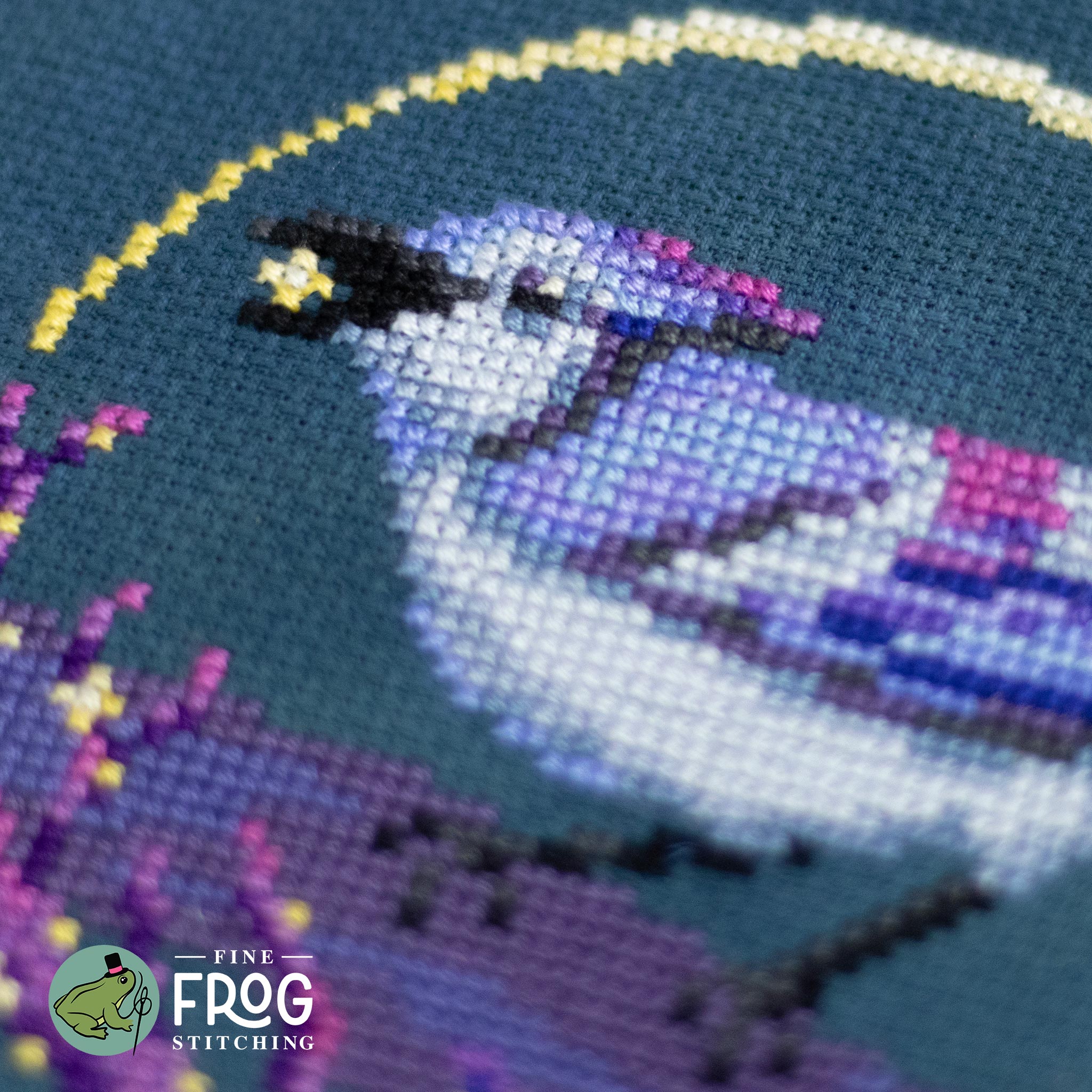 Bluejay Star-Picker - Celestial Blue Jay Bird Cross Stitch Pattern PDF