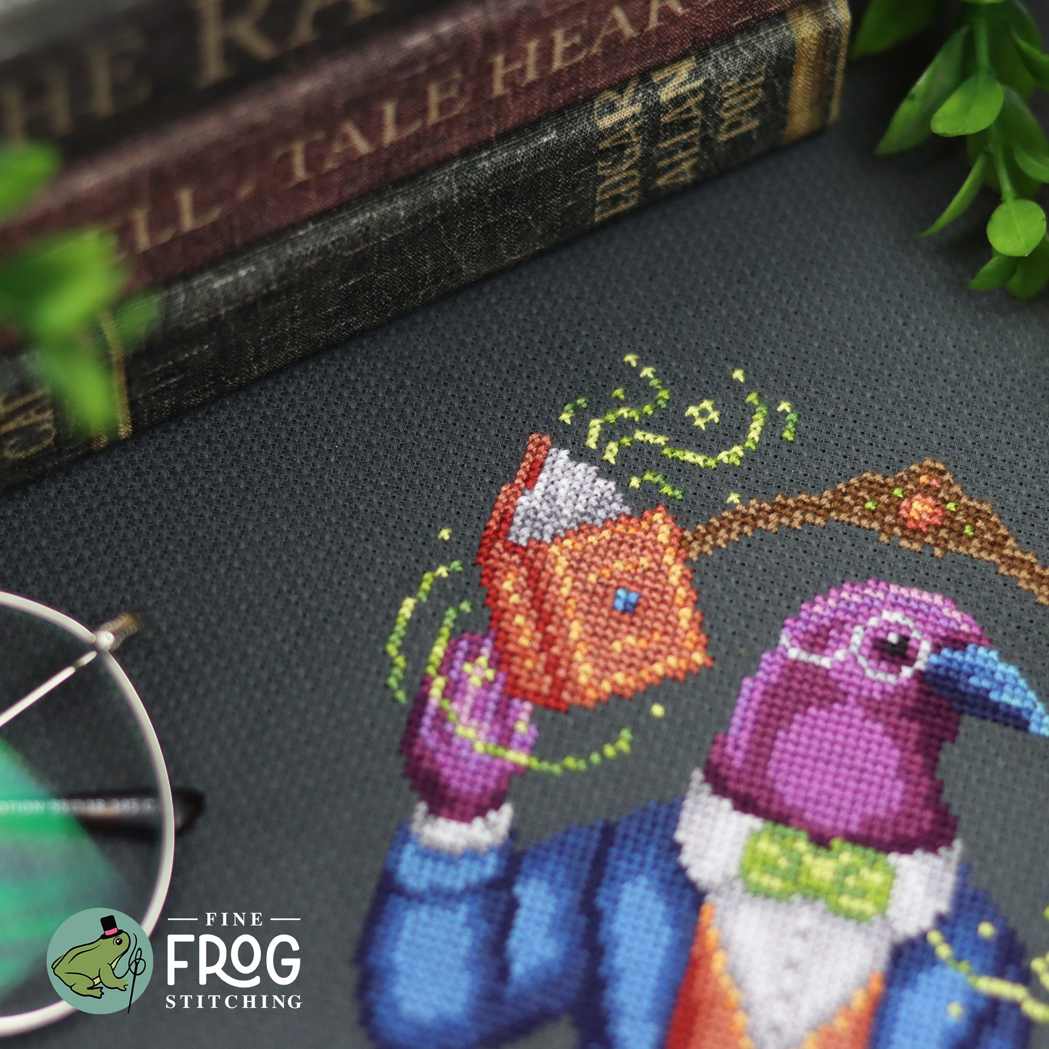 Crow Librarian - Crow Book Dark Academia Cross Stitch Pattern PDF