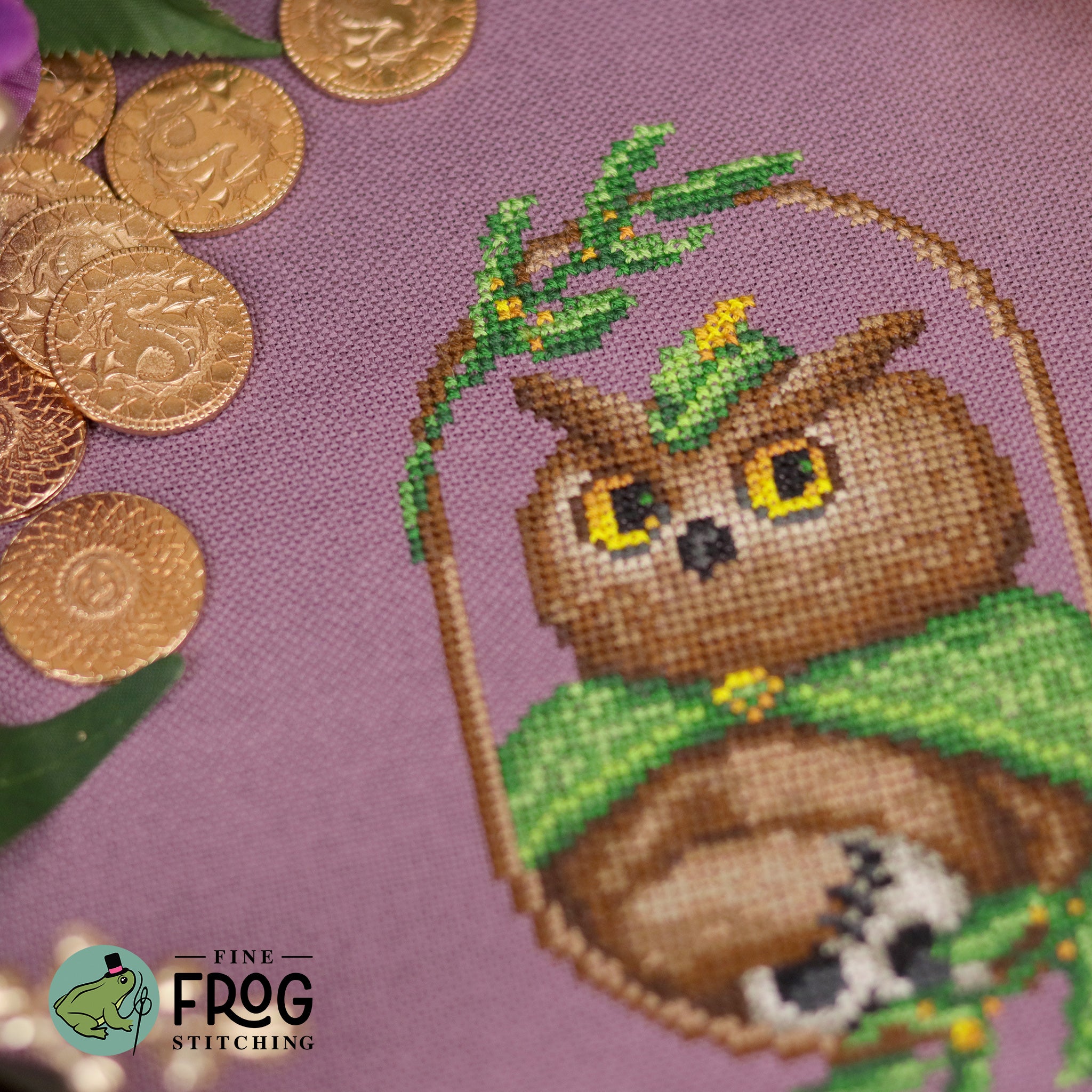 Dnd Owlbear Cross Stitch Pattern PDF Fantasy Creature Dungeons And Dragons Owlbear Adventurer Stitched Detail 1