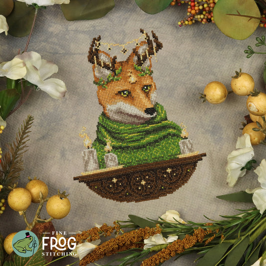 Fireside Fox - Fall Autumn Fox Cross Stitch Pattern PDF