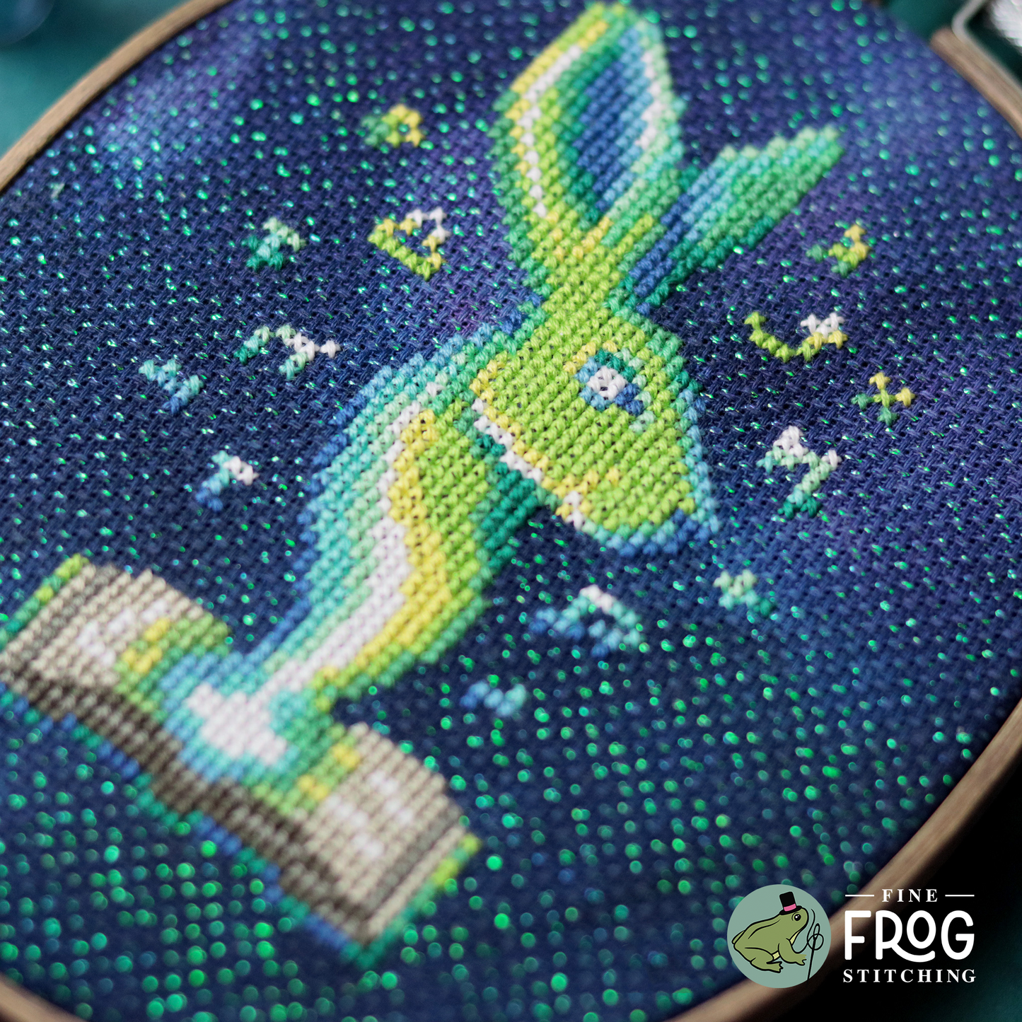 Hare Magical Rabbit Cross Stitch Pattern PDF Rabbit Fantasy Witchy Wizard Hare Of Glyphs Stitched Detail 2