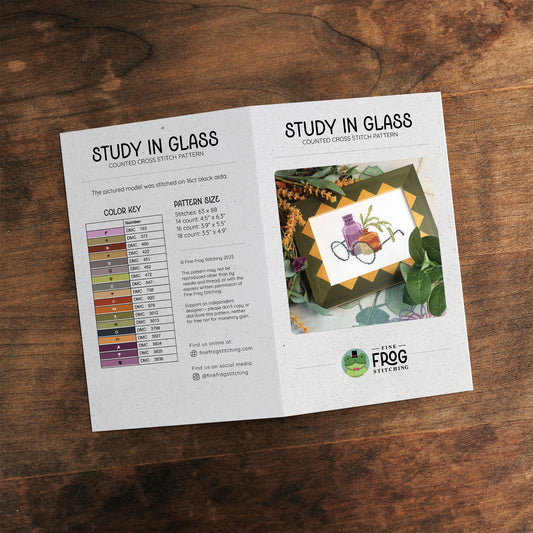Study in Glass - Small Printed Counted Cross Stitch Chart (Wholesale)