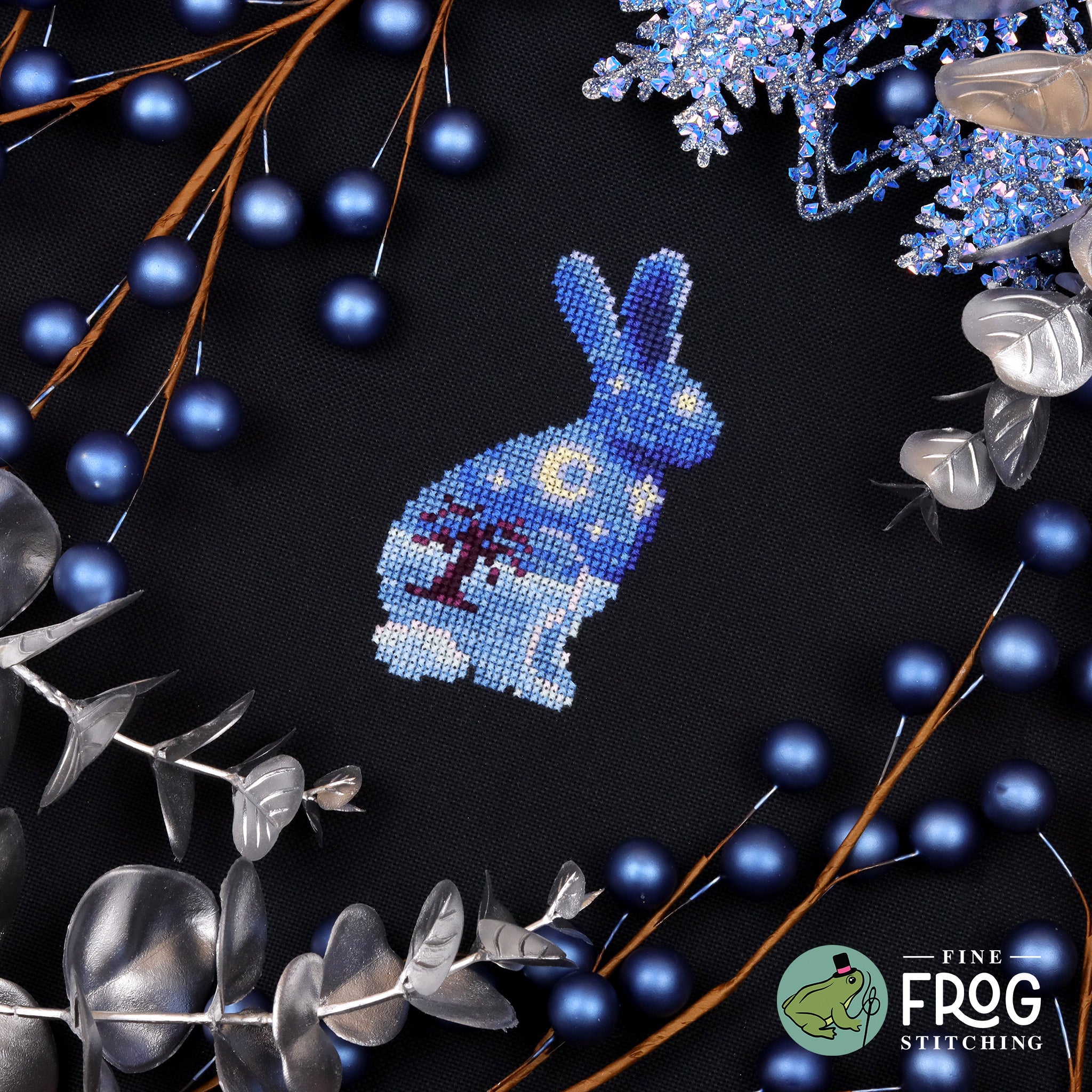 Chainstitch Rabbit Longest Night - Winter Rabbit Cross Stitch Pattern PDF – Fine Frog ...
