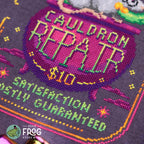 Witchy Halloween Cauldron Rat Cross Stitch Pattern PDF Potion Magical Mouse Cauldron Repair Stitched Detail 2