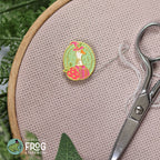 Strawberry Goose Witch Needleminder - Magnetic Cross Stitch Needle Holder