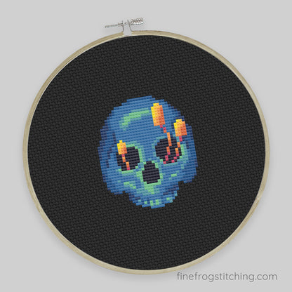 Life Rekindled - PDF skull mushroom colorful cross stitch pattern