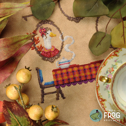 Twigs and Tea SAL - Autumn Tea Party Stitchalong Cross Stitch Pattern PDF