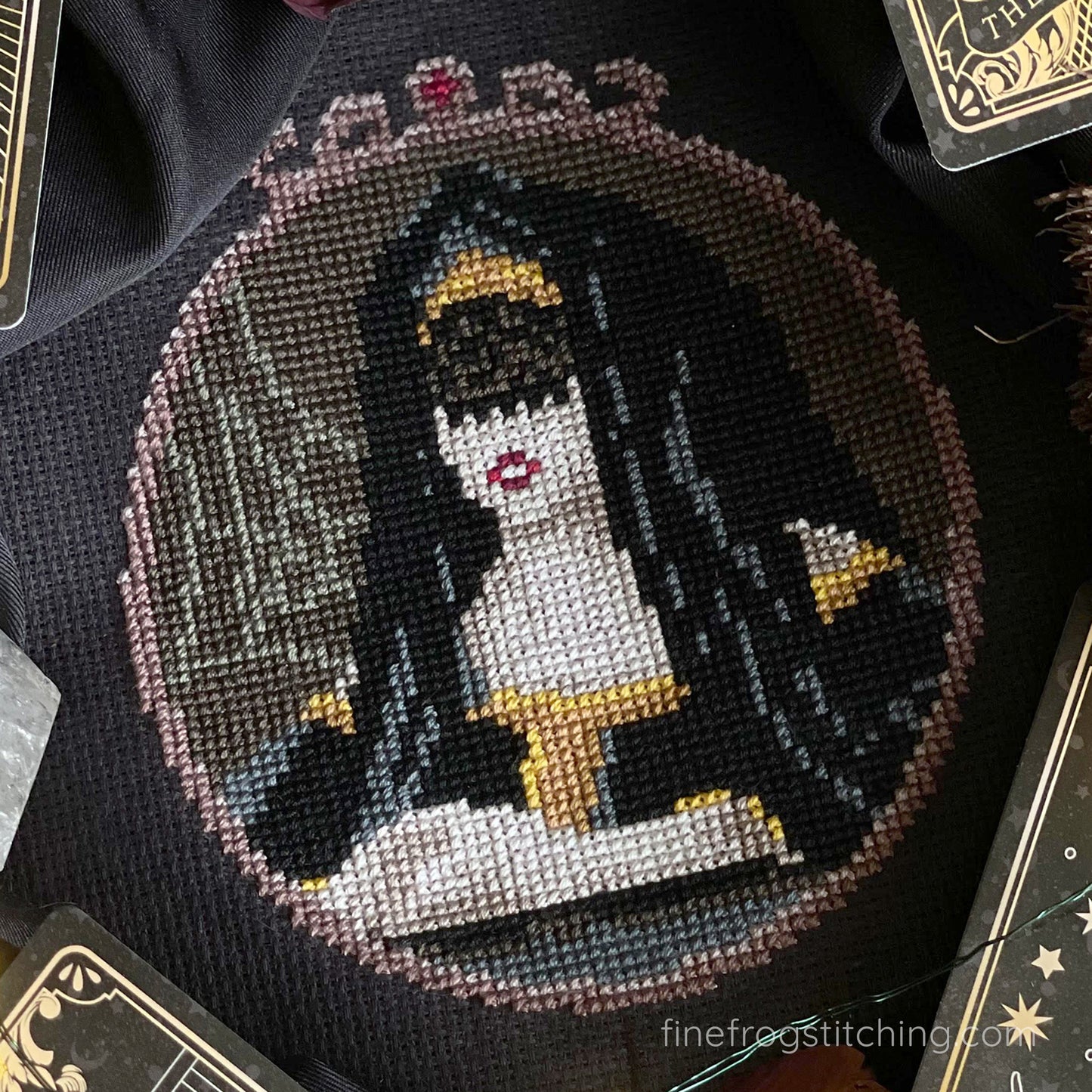 Mourning Veil - PDF creepy Halloween cross stitch pattern