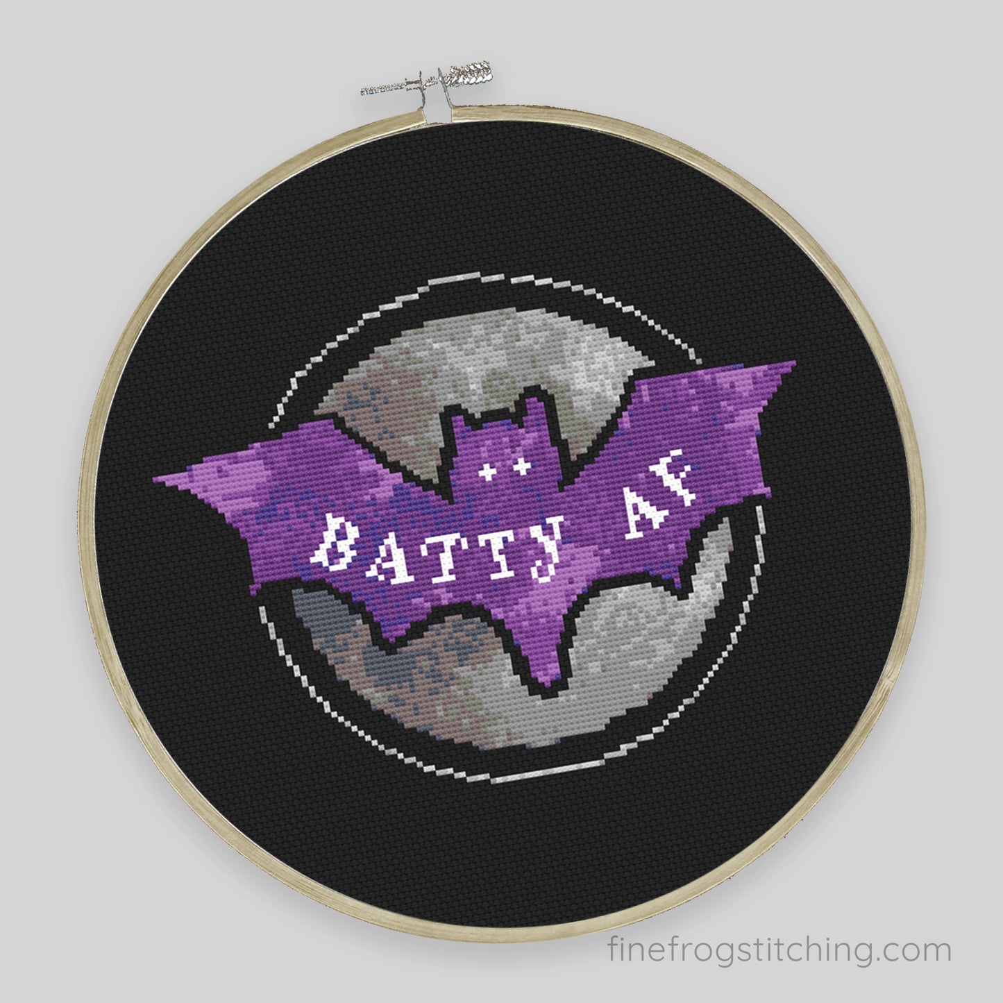Batty AF - PDF funny Halloween cross stitch pattern