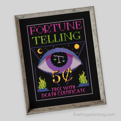 Five-Cent Fortunes - PDF mystical fortune teller cross stitch pattern